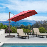 PURPLE LEAF Patio Cantilever Umbrella with Aluminum Offset Hanging for Pool Garden Deck