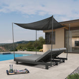 PURPLE LEAF Outdoor Daybed for Patio,  Poolside Chaise Lounge Bed with Cushion, Olefin Blend Fabric, Aluminum Frame Sunbed with Side Table for Deck and Backyard