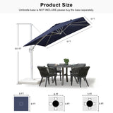 PURPLE LEAF Morden White Outdoor Umbrella Premium Aluminum Patio Cantilever Pool Sun Umbrellas