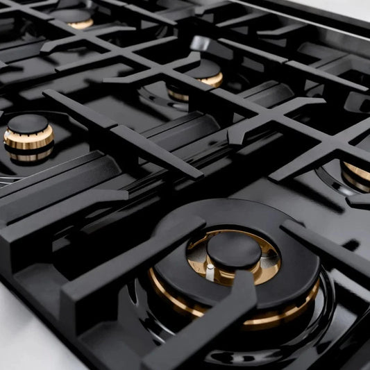 ZLINE 36" Classic Gas Range, Convection Gas Oven Stainless Steel, Matte Black CGRZ-36-MB