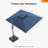 PURPLE LEAF SUNBRELLA Cantilever Umbrella Grey Aluminum Patio Umbrella