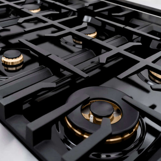 ZLINE 36" Select Dual Fuel Range Gas Cooktop Electric Convection Oven Stainless Steel Brass Burners HDR-BR-36