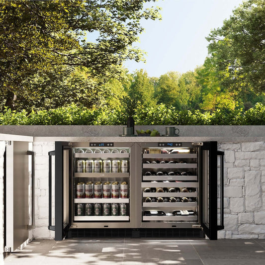 ZLINE 24" Touchstone Dual Zone 44 Bottle Wine Cooler Black Stainless Steel Glass Door RWDO-BS-24