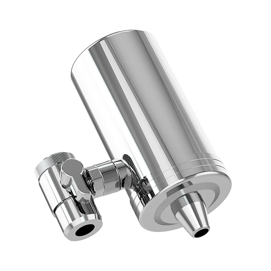 Sodafizz Faucet Water Filter System Stainless Steel FC-06, 360° Rotating Stainless Steel, 3 Months Long Lasting Tap Water Filter, Reduce Chlorine, 1 Filters