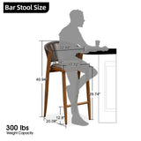 PURPLE LEAF Outdoor Bar Stool Set of 6, Wicker Chairs Bar Chairs with Cushion, All-Weather Patio Furniture kitchen stools