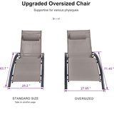 PURPLE LEAF Patio Chaise Lounge Set Outdoor Beach Pool Sunbathing Lawn Lounger Recliner Chair Outside Chairs with Side Table Included