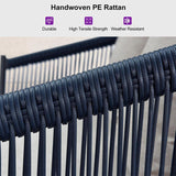 PURPLE LEAF Liviah 4-Piece Patio Conversation Set with Wicker Chairs and Cushions Sofa for Garden