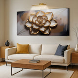 Golden Lotus Minimalist Abstract Wall Art