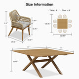 PURPLE LEAF Outdoor Dining Set All-Weather PE Rattan Outdoor Patio Furniture Set with Aluminum Frame