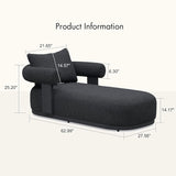 PURPLE LEAF Outdoor Chaise Lounge  Modern Luxury Aluminum Lounger Daybed with Olefin Lumbar Pillow and Armrest for Patio Poolside Beach Sunbathing Deck