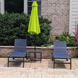 PURPLE LEAF Patio Chaise Lounge Textilene Pool with Wheels Sunbathing Chair for Outdoor, Beach, Yard, Side Table Included