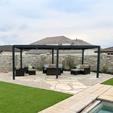PURPLE LEAF Athena Louvered Pergola Outdoor Aluminum Pergola with Adjustable Roof for Deck Backyard Garden Hardtop Gazebo