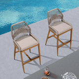 PURPLE LEAF Outdoor Bar Stool Set of 6, Wicker Chairs Bar Chairs with Cushion, All-Weather Patio Furniture kitchen stools