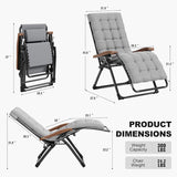 PURPLE LEAF Outdoor Reclining Chair Patio Zero Gravity Chaise Lounge Folding Chair with Removable Cushion Adjustable Headrest for Lawn Camping Beach Pool