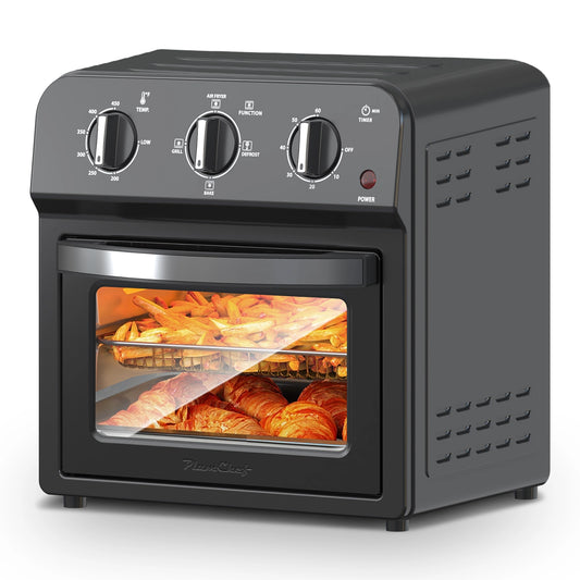 Plum chef Air Fryer, 13QT Multifunctional Convection Toaster Oven Air Fryer Combo, 360° Hot Air Circulation for Healthy Oil-Free Cooking, Adjustable Time & Temp Control, Black Oven