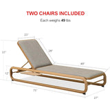 PURPLE LEAF Patio Chaise Lounge with Cushion Aluminum Tanning Chair Lounge Adjustable Reclining Set