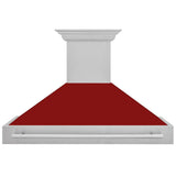 ZLINE 48" Autograph DuraSnow Stainless Red Wall Range Hood 8654SNX-RG-48