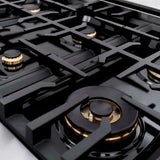 ZLINE 48" Select Dual Fuel Range Gas Cooktop Electric Convection Oven Stainless Steel Gold HDRZ-48-G