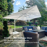 PURPLE LEAF Morden White Outdoor Umbrella Premium Aluminum Patio Cantilever Pool Sun Umbrellas