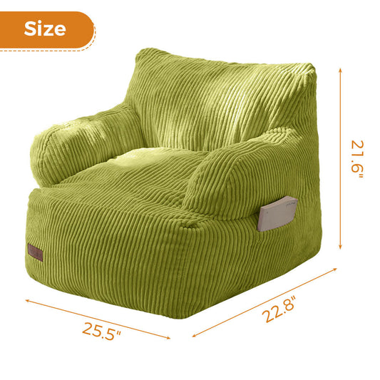 MAXYOYO Kids Bean Bag Chair, Stuffed Toddler Bean Bag Sofa with Filler Bean Bag Chair for Boys and Girls, Green