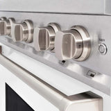 ZLINE 30" Dual Fuel Range, Gas Cooktop, Electric Convection Oven DuraSnow® Stainless Steel, White Matte Door CDRS-WM-30