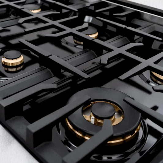 ZLINE 48"Classic Gas Range, Convection Gas Oven, DuraSnow® Stainless Steel, Matte Black CGRSZ-48-MB