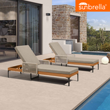 PURPLE LEAF Outdoor Chaise Lounge Patio Lounge Chair Recliner with Side Table and Cushion for Poolside Balcony Backyard