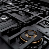 ZLINE 36" Dual Fuel Range, Gas Cooktop, Electric Convection Oven Black Stainless Steel, CDRB-36