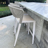 PURPLE LEAF Outdoor Bar Stool Set of 6, Wicker Chairs Bar Chairs with Cushion, All-Weather Patio Furniture kitchen stools