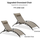 PURPLE LEAF Outdoor Chaise Lounge Chair  Patio Pool Lounger Bronze Aluminum Chairs with Side Table Adjustable Tanning Recliner for Outside Backyard Yard Deck Balcony Beach