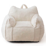 MAXYOYO Kids Bean Bag Chair, Sherpa Bean Bag Couch with Decorative Edges for children's room (White)