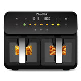 10QT Dual Air Fryer, Double Basket Air Fryer with 2×5QT Baskets, Digital Touchscreen Control, Easy-View Window, SyncCook Function, Cook 2 Dishes at Once for Family of 4-6, 1700W