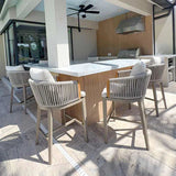 PURPLE LEAF Hailar Outdoor Bar Stools Chair Modern Rattan Bar Stool with Back and Cushion for Balcony, Indoor or Outdoor, Kitchen Island