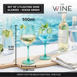 Floating Wine Glasses for Pool - Set of 2-15 OZ (Green)