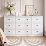 9-Drawer Dresser with Gold Knobs, 4 Colors