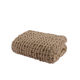 Handmade Chenille Chunky Knit Throw 50x60", Brown