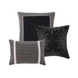 Vera Microsuede 7-Piece Comforter Set, Black