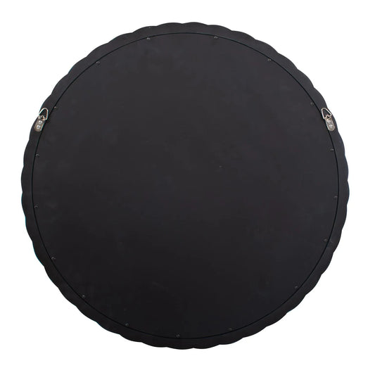 Gita Braided Round Mirror in Glossy White