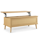 Rattan Lift-Top Mid-Century Storage Coffee Table