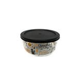 Halloween 4 Piece Set (4 Cup / 32Oz) Round Glass Storage Containers With Lids