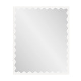 Santosh Rectangular Mirror with Inner Scalloped Edge in Glossy White
