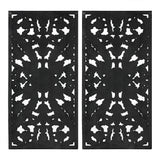 2-Piece Distressed Carved Wood Wall Set, Antique Brown