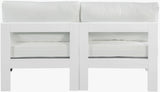 Nizuc - Outdoor Patio 2 Seat Armless Modular Sofa With White Frame