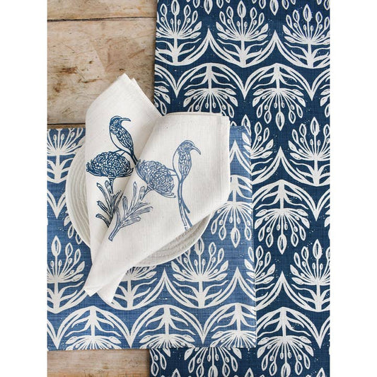 French Home Botanical Table Runner – Indigo