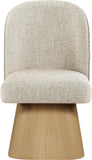 Marlowe - Linen Textured Fabric Upholstered Swivel Dining Side Chair - Stained Natural