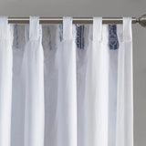 Tufted Stripe Printed Light Filtering Curtain Panel, Navy