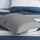 Wholesale Stripe Modern Comforter Set with Bed Sheets, Blue/Grey