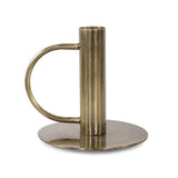 Italo Tall Antique Brass Candle Holder with Handle