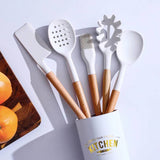 11pcs Silicone Kitchen Utensil Set with Handles