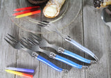 French Home Laguiole Cake Forks, Set of 4, Shades of Blue